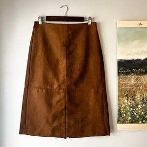 NWOT J. Crew Brown Suede Like Skirt Women’s Size 6 A-Line